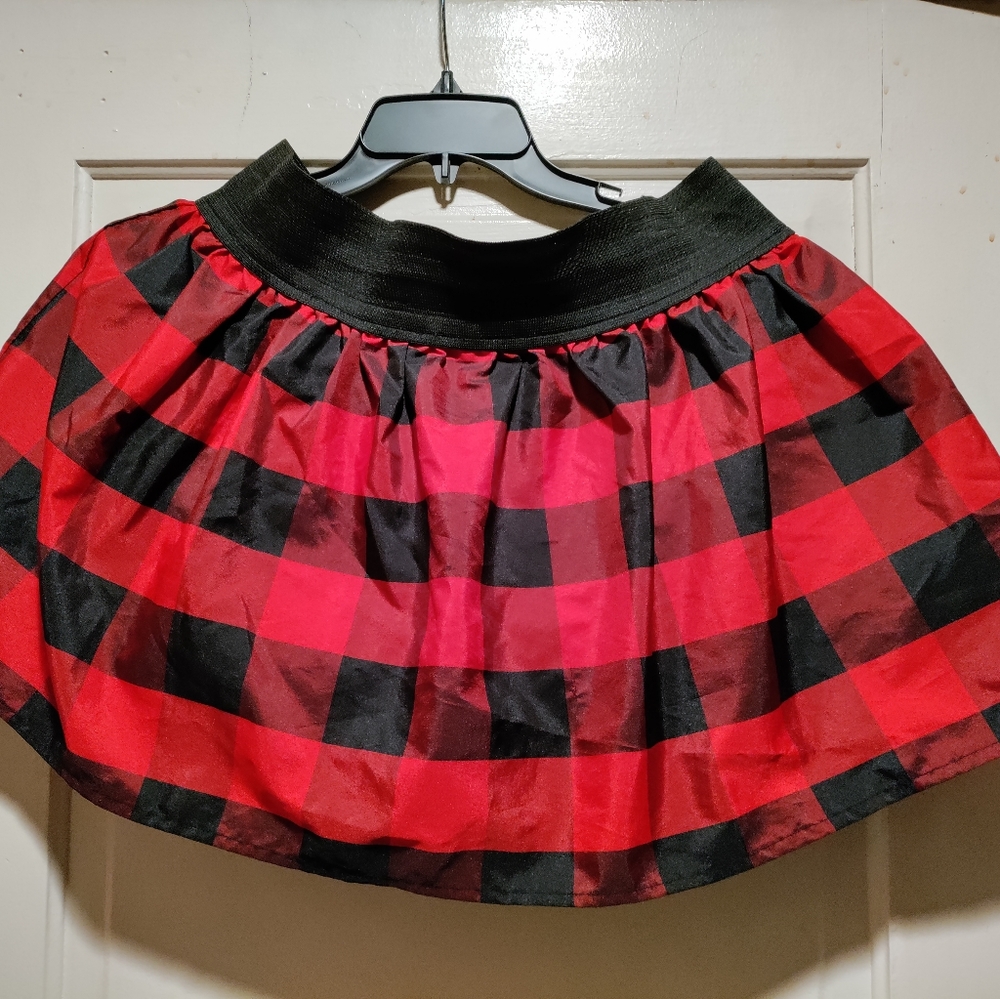 Candie's red plaid skirt with lace size 13